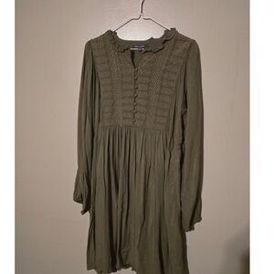 Chic Olive Long Sleeve Dress